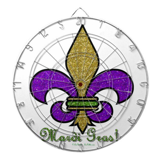 Färgglad Mardi Gras Fleur De Lis Darttavla (Framsidan)