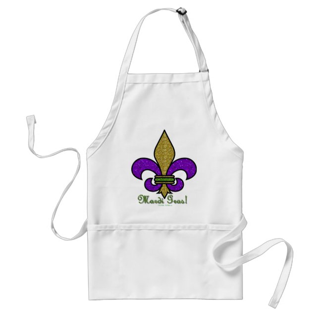 Färgglad Mardi Gras Fleur De Lis Förkläde (Framsidan)