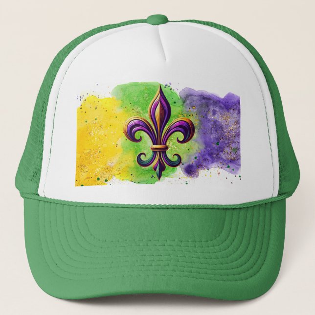Färgglad Mardi Gras Fleur de lis Keps (Framsida)