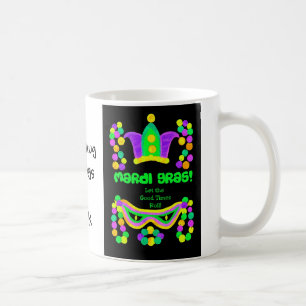 Färgglad Mardi Gras kaffemugg som ska