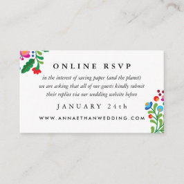 Färgglad mexikansk bröllops online RSVP-kort Tilläggskort