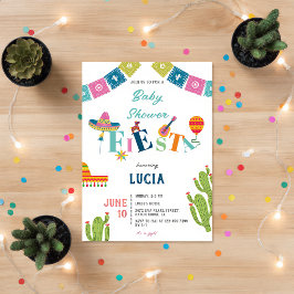 Färgglad mexikansk fiesta-kaktus  Baby Shower Inbjudningar