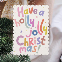 Färgglad minimalistisk modern julkort inbjudningar