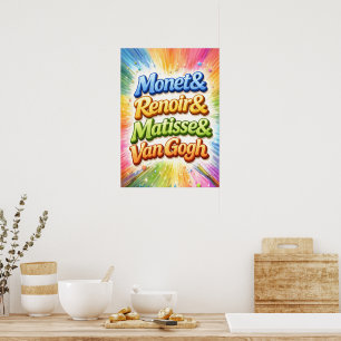 Färgglad Monet Renoir Matisse Van Gogh Poster