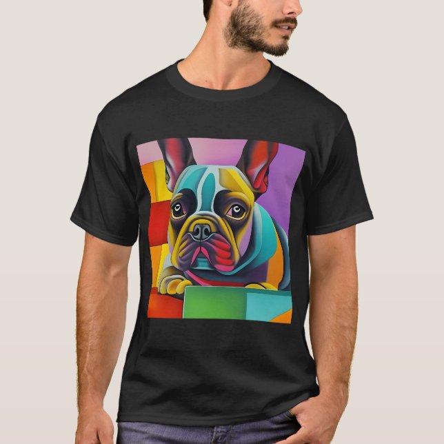 Färgglad Mops Konst Abstrakt Mops Konst Färgglad M T Shirt (Framsida)