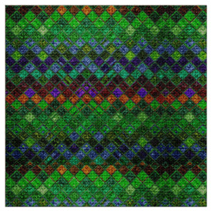 Färgglad mosaic Mönster Burlap Rustic #3 Tyg