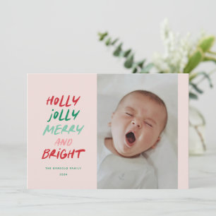 Färgglad Mycket Glad Horisontell Julfotograf Julkort