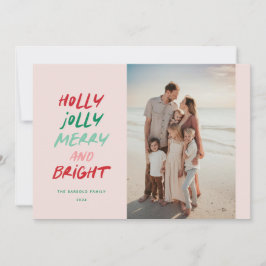 Färgglad Mycket Glad Horisontell Julfotografi Julkort