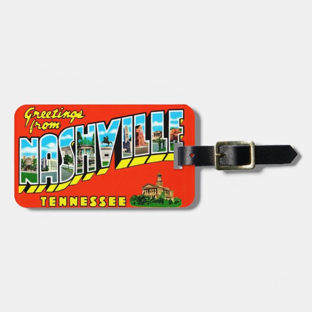 Färgglad Nashvillehälsning  Bagagebricka (Horisontell Framsida)