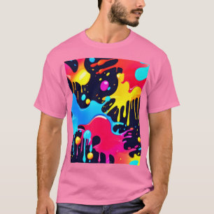Färgglad neonfärg stänk konst t shirt