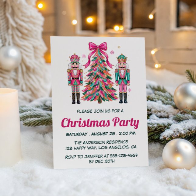 Färgglad nötknäppare julfest inbjudningar (Skapare uppladdad)