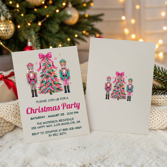 Färgglad nötknäppare julfest inbjudningar (Skapare uppladdad)