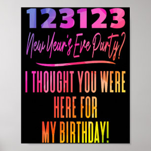 Färgglad Nyårsafton Födelsedagsfest 123123 Och Poster