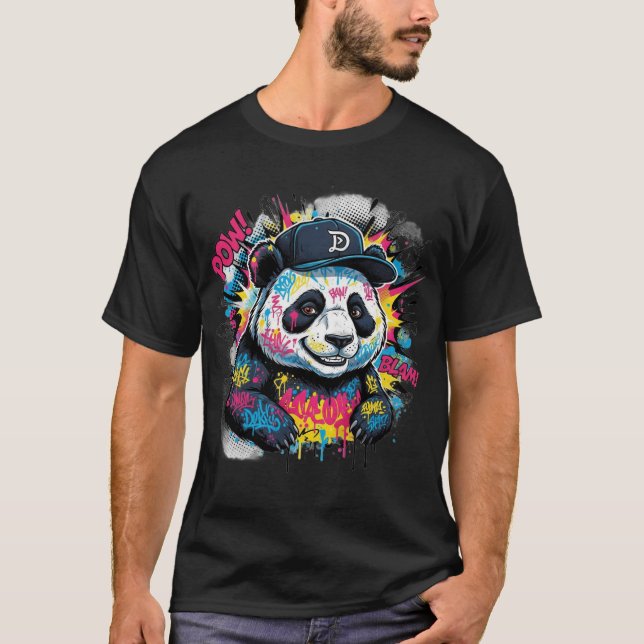 Färgglad Panda T Shirt (Framsida)