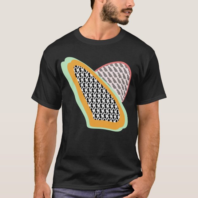 Färgglad papaya och drakfruktssommar t shirt (Framsida)