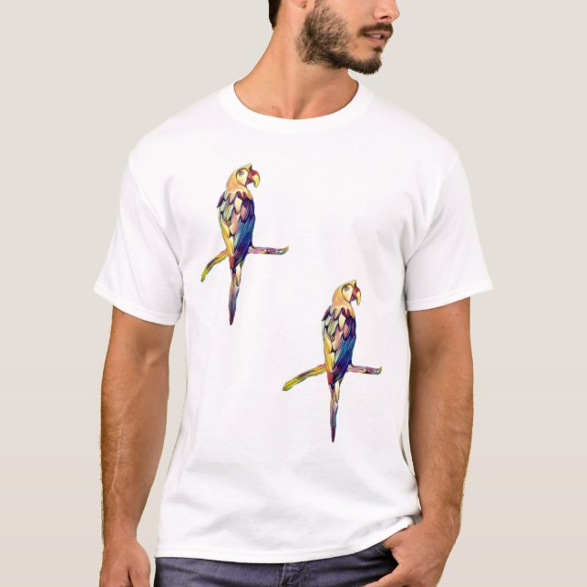 Färgglad papegoja herr T-shirt (Framsida)