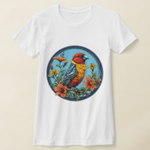 Färgglad papegojskorsnäbb fågel t shirt