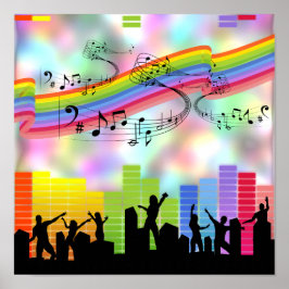 Färgglad Partymusik Poster