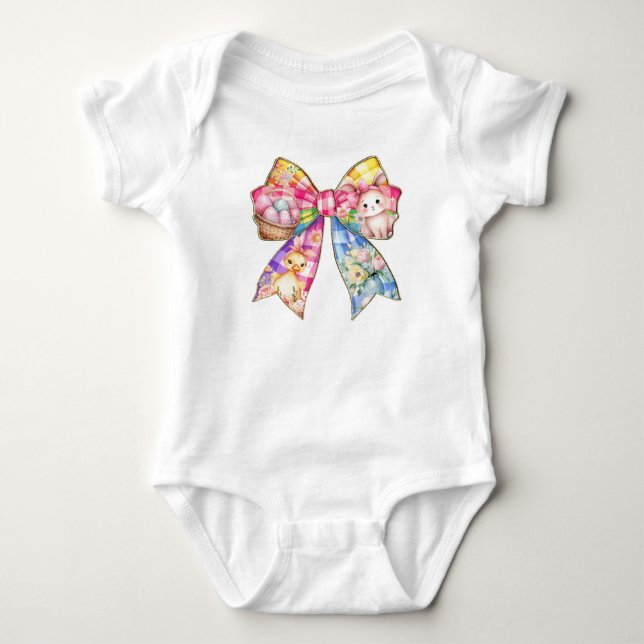 Färgglad påsk Coquette rosett T Shirt (Framsida)