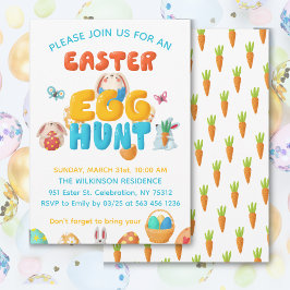 Färgglad påskäggsjakt inbjudningar