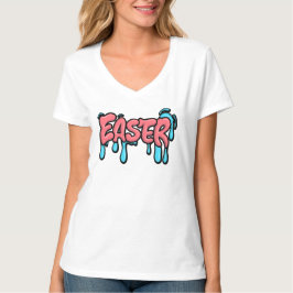 Färgglad påsktext i graffiti-stil med dropp-effekt t shirt