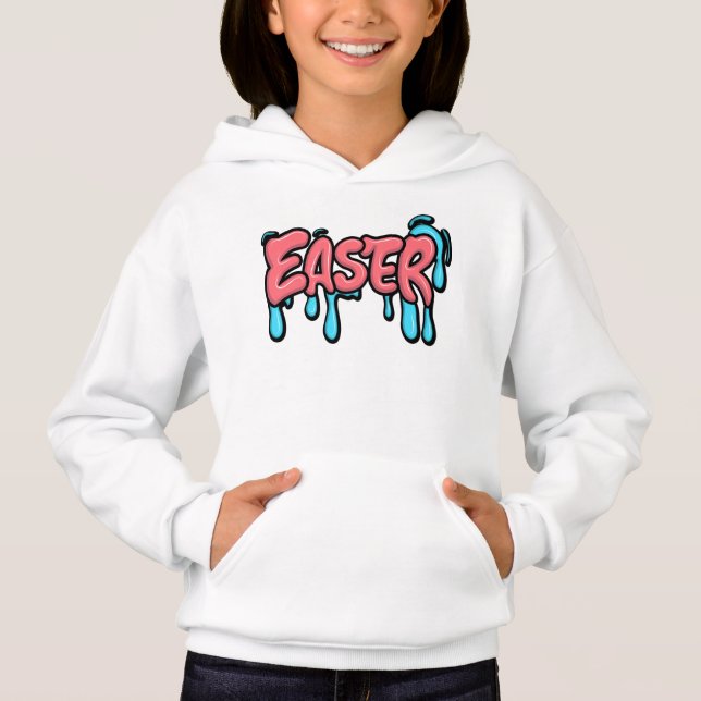 Färgglad påsktext i graffiti-stil med dropp-effekt t shirt (Framsida)