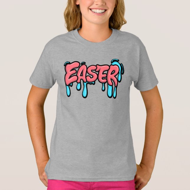 Färgglad påsktext i graffiti-stil med dropp-effekt t shirt (Framsida)