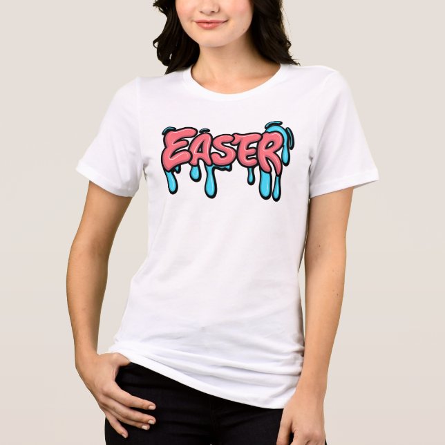 Färgglad påsktext i graffiti-stil med dropp-effekt t shirt (Framsida)