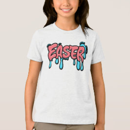 Färgglad påsktext i graffiti-stil med dropp-effekt t shirt