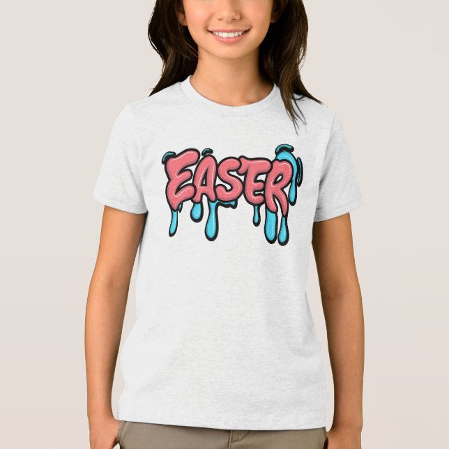 Färgglad påsktext i graffiti-stil med dropp-effekt t shirt (Framsida)