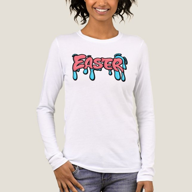 Färgglad påsktext i graffiti-stil med dropp-effekt t shirt (Framsida)