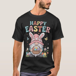 Färgglad påsktomte som håller korg med ägg  t shirt