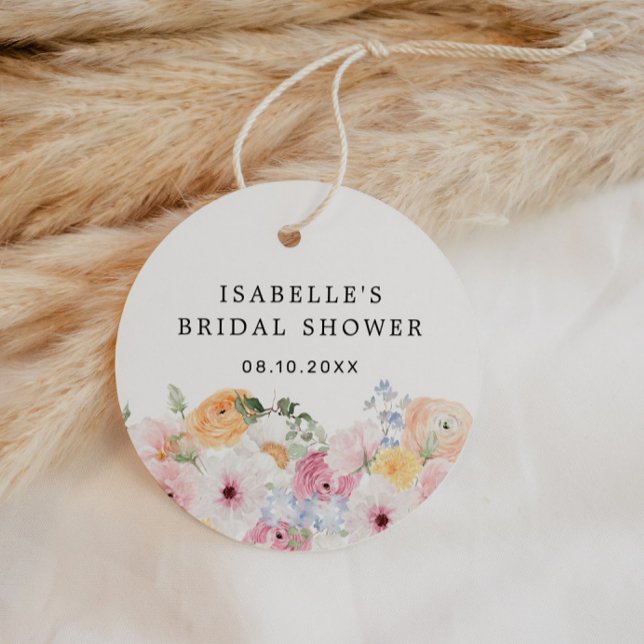 Färgglad Pastell Blommig Bröllopsfest Gåvor Etiketter (Skapare uppladdad)