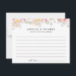 Färgglad Pastell Blommig Bröllopsfest Råd Kort<br><div class="desc">Vacker pastell blomstergave 'råd och önskningar' kort med mjuka rosa,  orange och gula pastellblommor.</div>