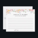 Färgglad Pastell Blommig Bröllopsfest Rådgivningsk Rådkort<br><div class="desc">Vacker pastell blomsterbröllopsfest 'råd och önskningar' kort med mjuka rosa,  orange och gula pastellblommor.</div>