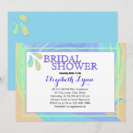 Färgglad Pastell Splash-målning Virvelmall Inbjudningar