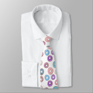 Färgglad pastellfärgad donut rosa och blå illustra slips