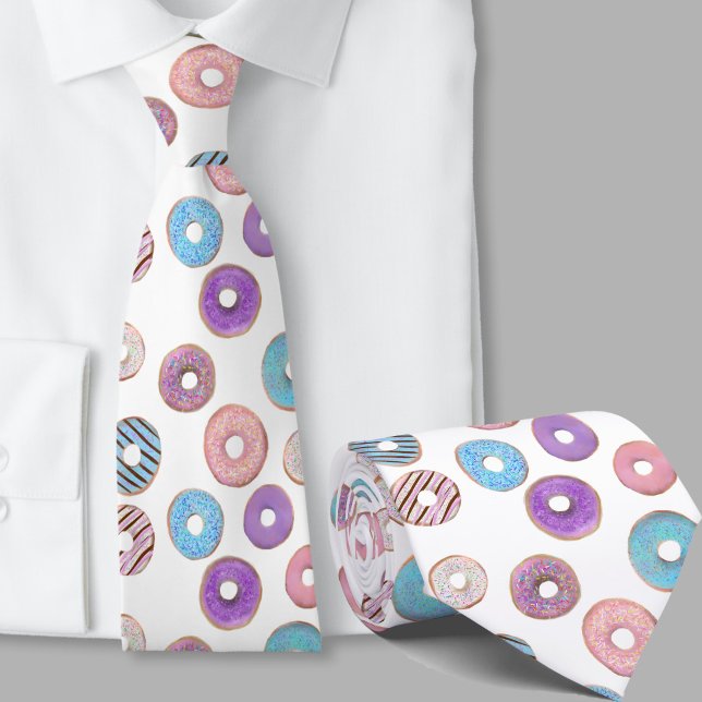 Färgglad pastellfärgad donut rosa och blå illustra slips (Skapare uppladdad)