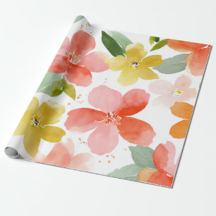 Färgglad Plumeria Hawaii Tropisk Blommig Botanisk Presentpapper