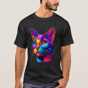 Färgglad Pop Art Bombay Katt T Shirt