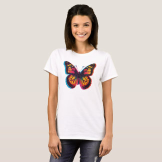Färgglad Pop Art Fjäril – Retro T-Shirt