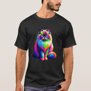 Färgglad Pop Art Himalayan Katt Perser T Shirt
