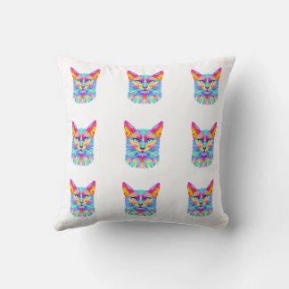 Färgglad Pop Art Katt Dubbelsidig Kudd Kudde