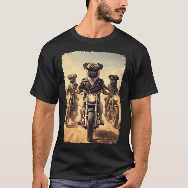 Färgglad Pop Art Pug T Shirt (Framsida)