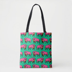 Färgglad Pop-Art Sydvästlig Buffel/Bison Tygkasse