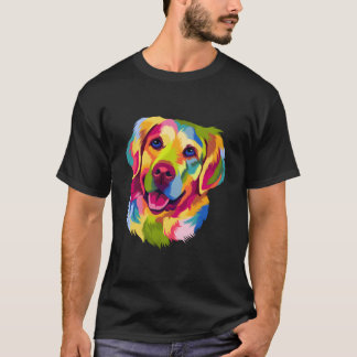 Färgglad Pop Golden Retriever Porträtt Ägare T Shirt