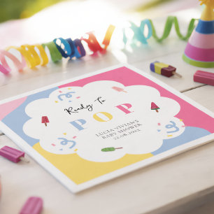 Färgglad Popsicle som är redo att poppa - Baby Sho Pappersservett
