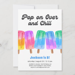 Färgglad Popsicle Sommar 5-års Födelsedag Inbjudningar