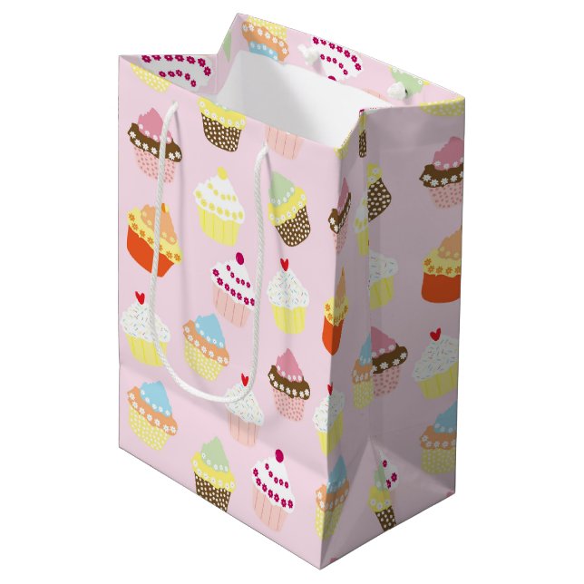 Färgglad presentpåse för cupcakes (Framsidan Vinklad)
