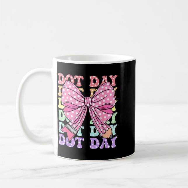 Färgglad prick rolig penna coquette-båge prick kaffemugg (Vänster)